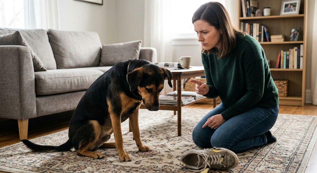 Why Do Dogs Eat Poop? Illustration explaining canine coprophagia, digestive health, and behavior management.